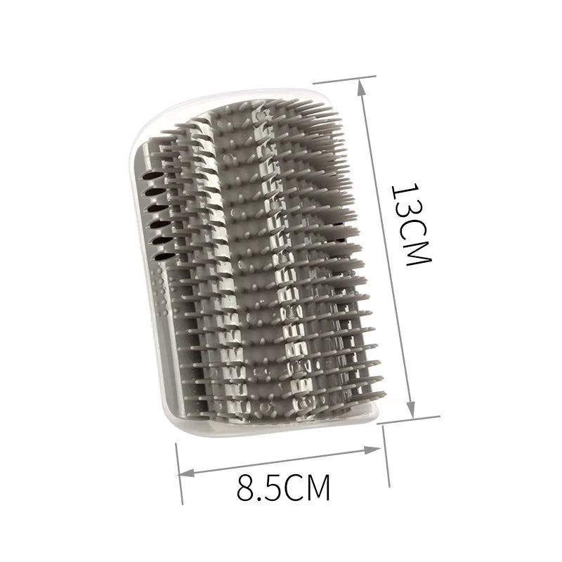 Metallic hairbrush with dimensions labeled on a white background