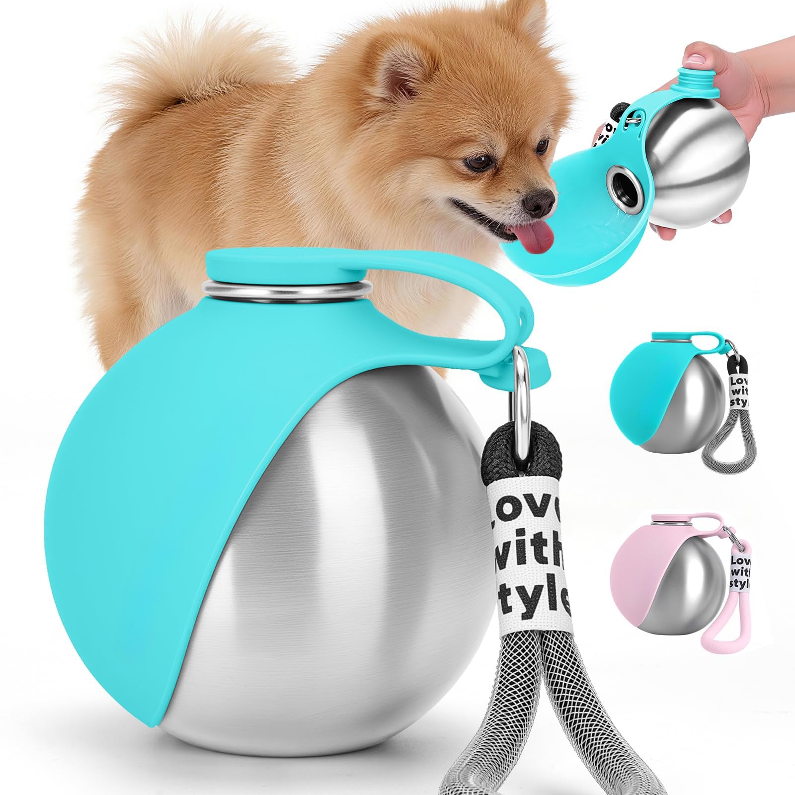 Portable Dog Water Bottle Leak-Proof Travel Dispenser Bloom Cart