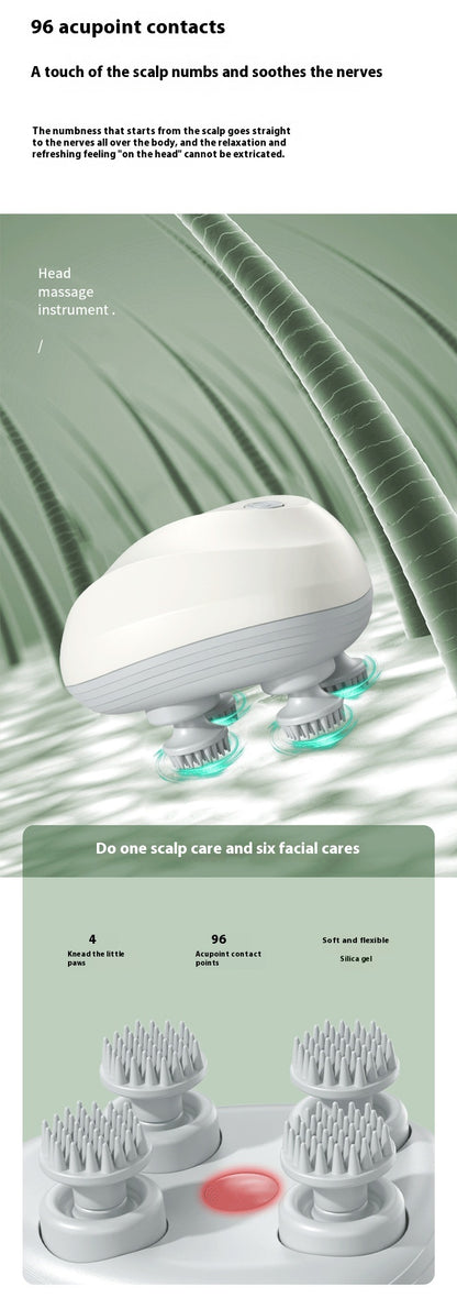Gentle exfoliation device with text on a green background