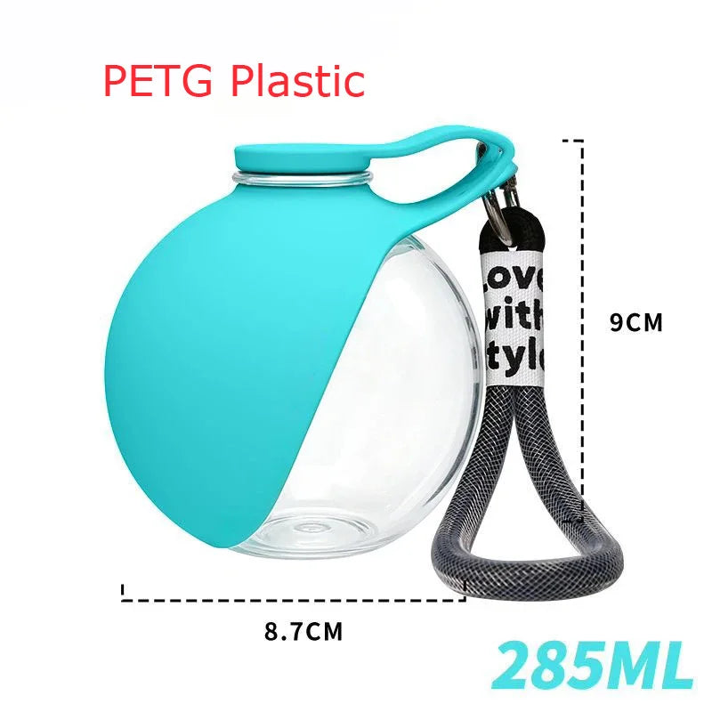Small Dog Water Bottle 285ML Stainless Steel/PETG Convenient Dog Drink Dispenser Puppy Travel Portable Water Bowl