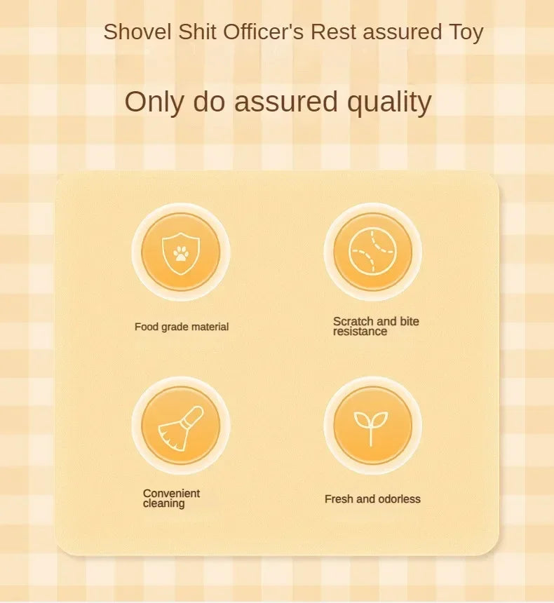 Product packaging with icons and text on a checkered background