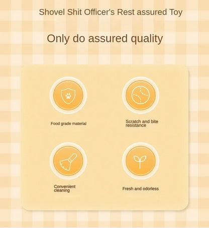 Product packaging with icons and text on a checkered background