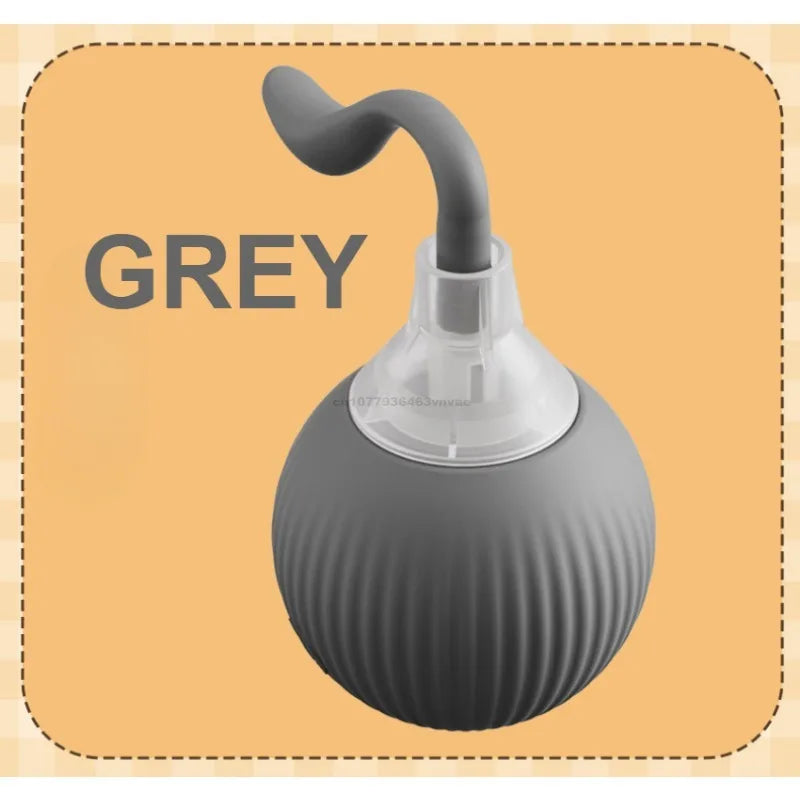 Gray ball with a hose on a beige background