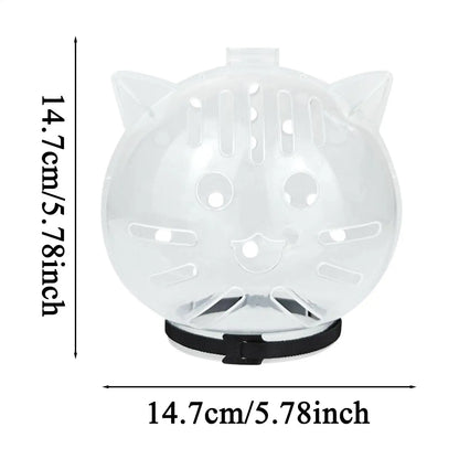 Transparent helmet visor with measurements on a white background