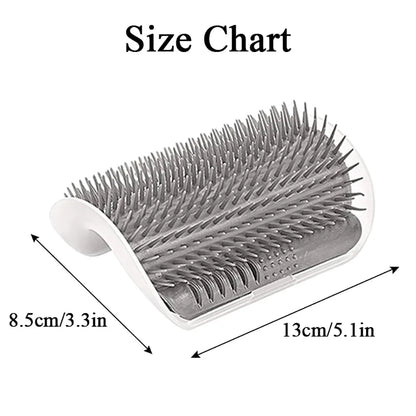 Size chart of a grooming brush with dimensions labeled