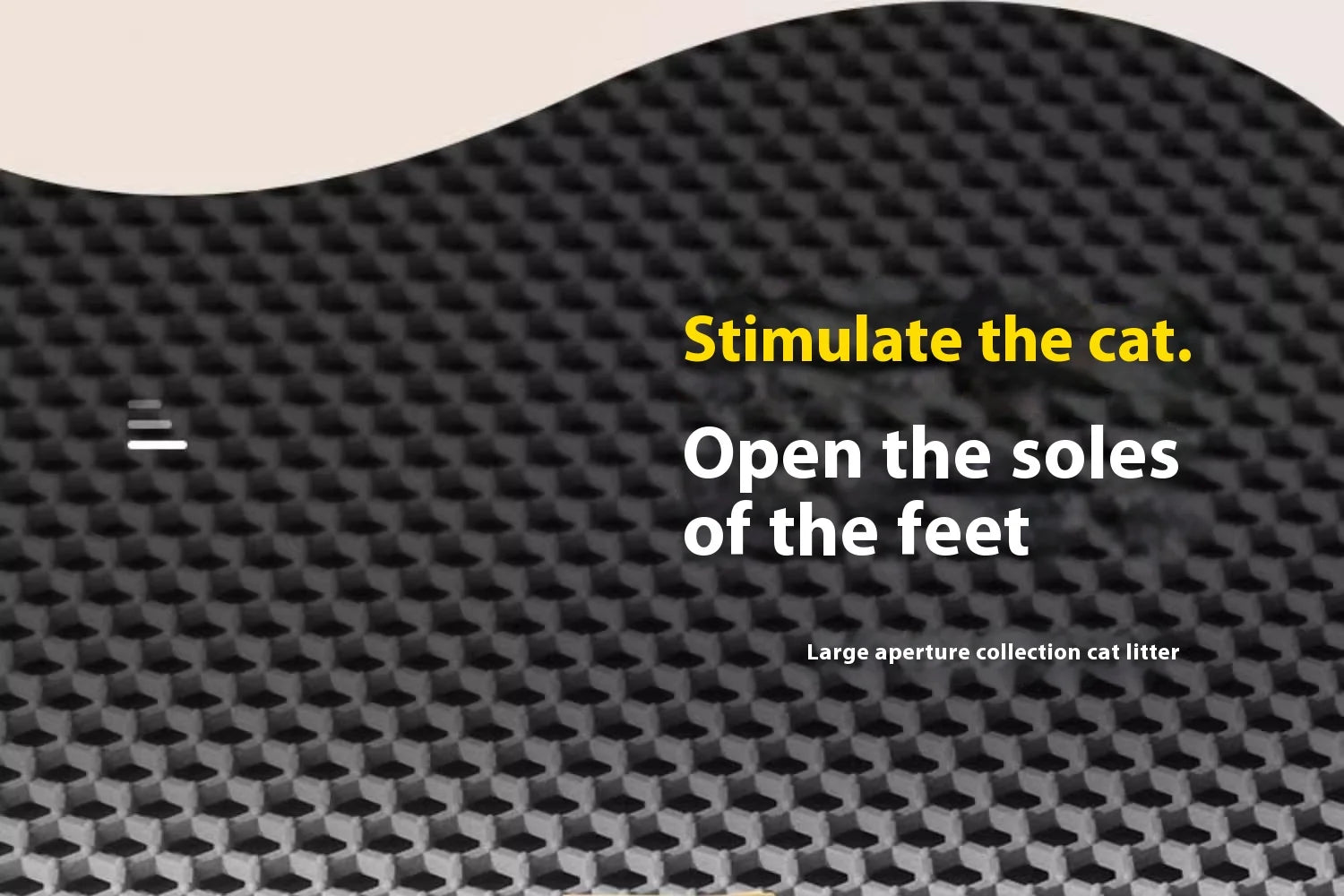 Text on a textured black surface with a beige background