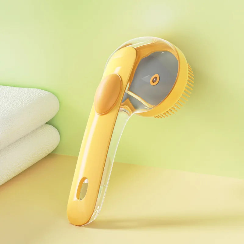 Yellow and gray fabric shaver on a light green background