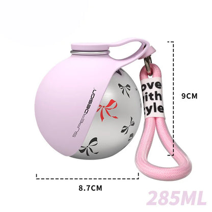 Small Dog Water Bottle 285ML Stainless Steel/PETG Convenient Dog Drink Dispenser Puppy Travel Portable Water Bowl