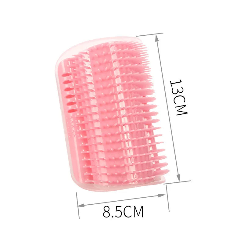 Pink hair roller with measurements on a white background