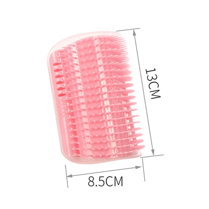 Pink hair roller with measurements on a white background