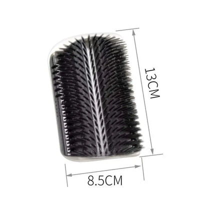 Black hairbrush with measurements on a white background