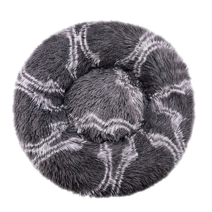 Gray and white fluffy scrunchie on a white background
