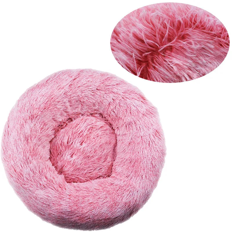 Pink fluffy yarn ball with close-up inset on a white background