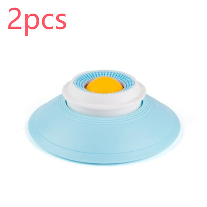 Blue and white pet cone with yellow center on a white background, labeled '2pcs'.